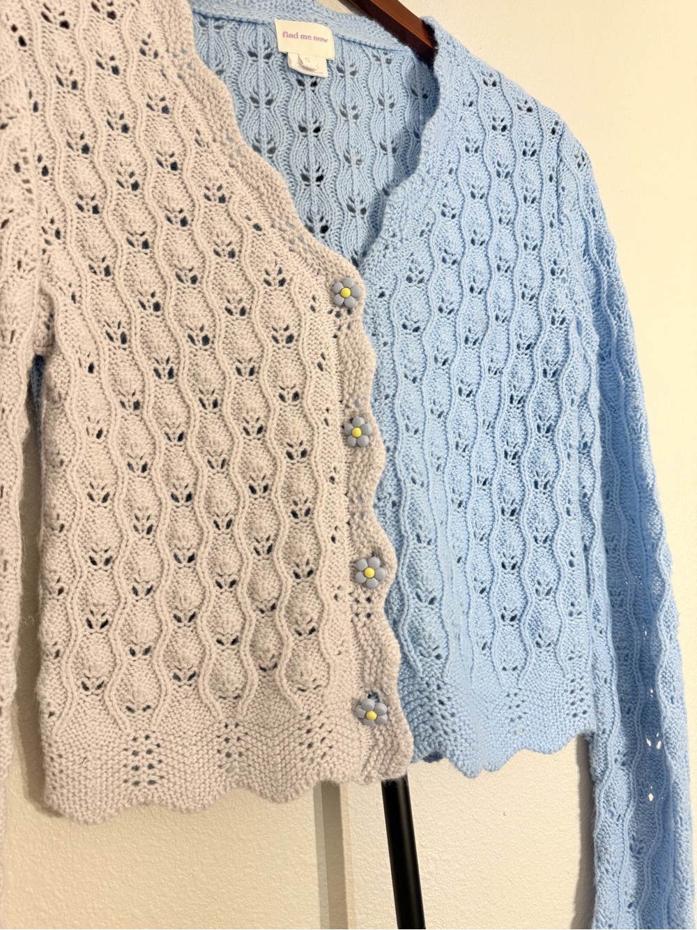 Anthropologie Find Me Now Lumi Wool Blend Colorblock Cardigan Blue Pink Size S - Picture 9 of 13